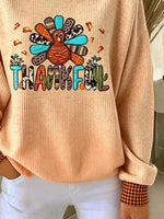 Casual Plaid Crew Neck Long Sleeve Sweatshirt