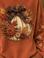 Vintage Floral Crew Neck Long Sleeve Sweatshirt