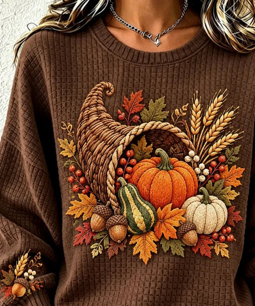 Casual Fruit Crew Neck Long Sleeve Sweatshirt