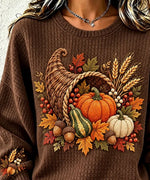Casual Fruit Crew Neck Long Sleeve Sweatshirt