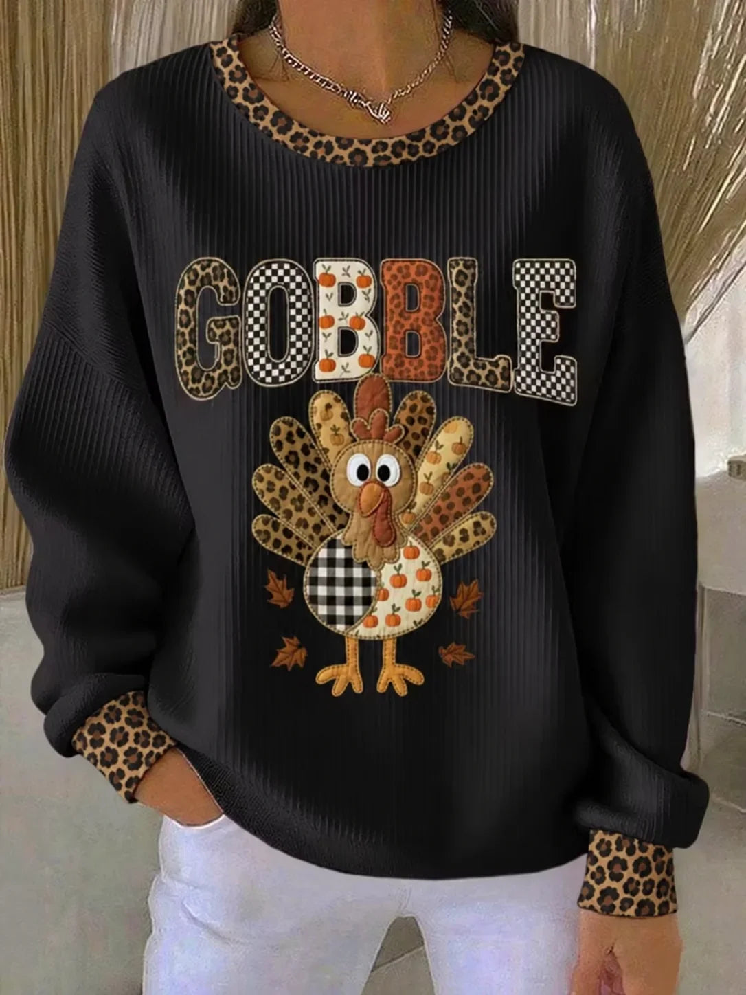 Casual Text Letters Crew Neck Long Sleeve Sweatshirt