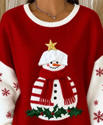 Casual Christmas Crew Neck Long Sleeve Sweatshirt