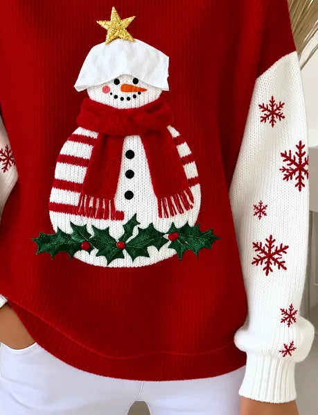 Casual Christmas Crew Neck Long Sleeve Sweatshirt