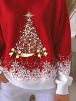 Casual Christmas Crew Neck Long Sleeve Sweatshirt