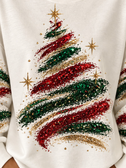 Vintage Christmas Crew Neck Long Sleeve Sweatshirt
