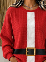 Casual Christmas Crew Neck Long Sleeve Sweatshirt
