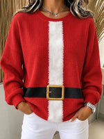 Casual Christmas Crew Neck Long Sleeve Sweatshirt