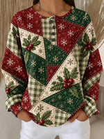 Casual Geometric Crew Neck Long Sleeve Sweatshirt