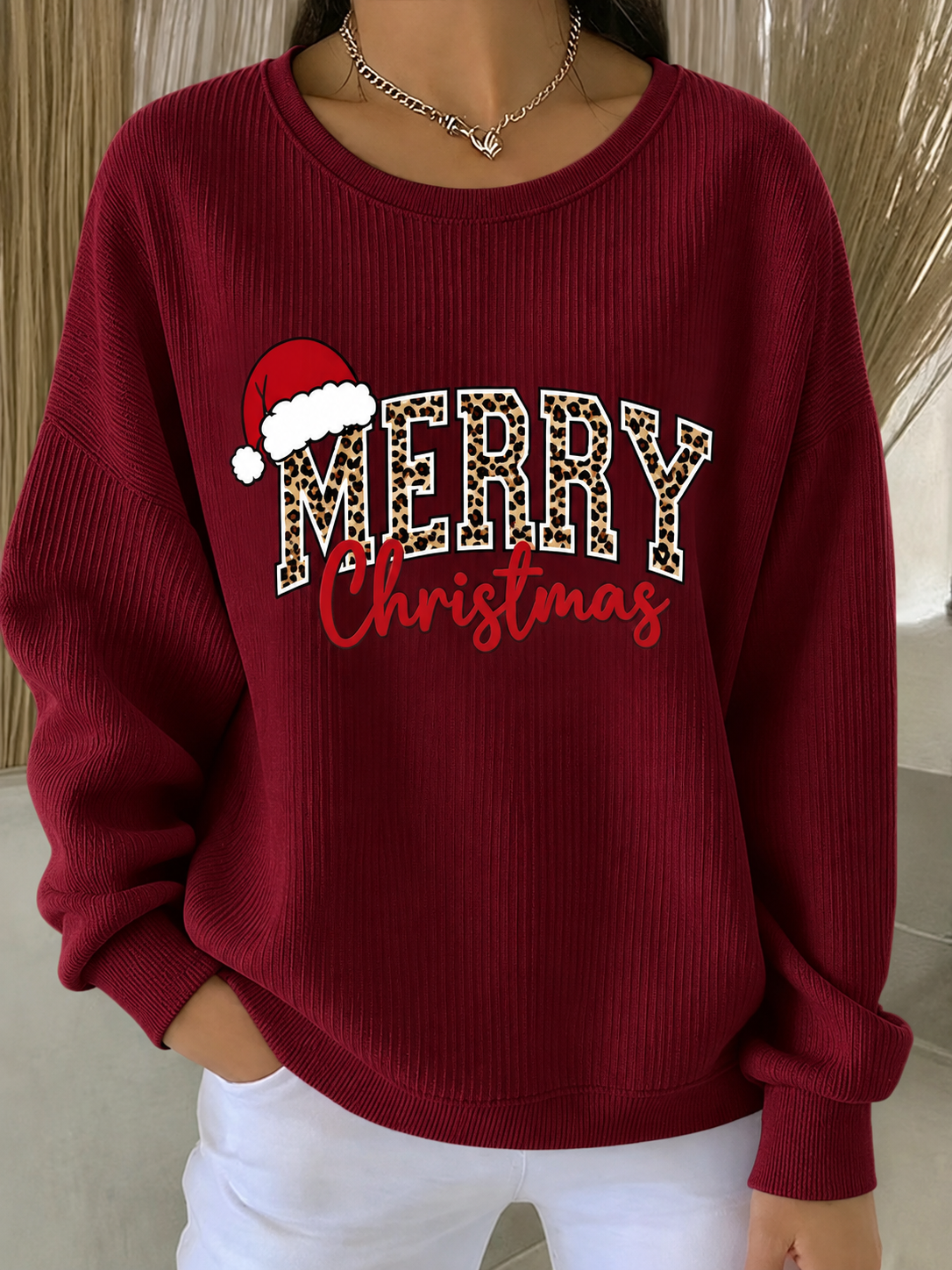 Casual Text Letters Crew Neck Long Sleeve Sweatshirt