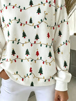 Casual Christmas Crew Neck Long Sleeve Sweatshirt