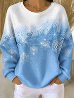 Casual Color Block Crew Neck Long Sleeve Sweatshirt
