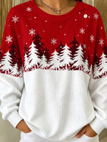 Casual Color Block Crew Neck Long Sleeve Sweatshirt