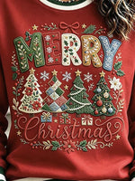 Casual Text Letters Crew Neck Long Sleeve Sweatshirt