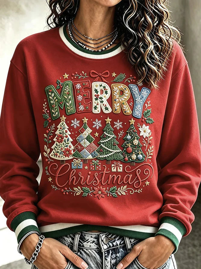 Casual Text Letters Crew Neck Long Sleeve Sweatshirt