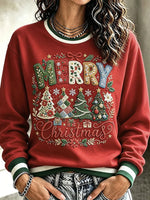 Casual Text Letters Crew Neck Long Sleeve Sweatshirt