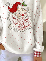 Casual Plaid Crew Neck Long Sleeve Sweatshirt