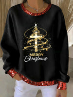 Casual Text Letters Crew Neck Long Sleeve Sweatshirt