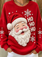 Casual Santa Claus Crew Neck Long Sleeve Sweatshirt