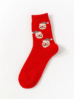 New Autumn/Winter Thickened Mid-Calf Christmas Socks - Cute Cartoon Jacquard Design