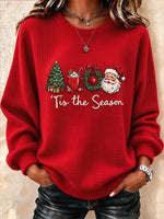 Casual Text Letters Crew Neck Long Sleeve Sweatshirt