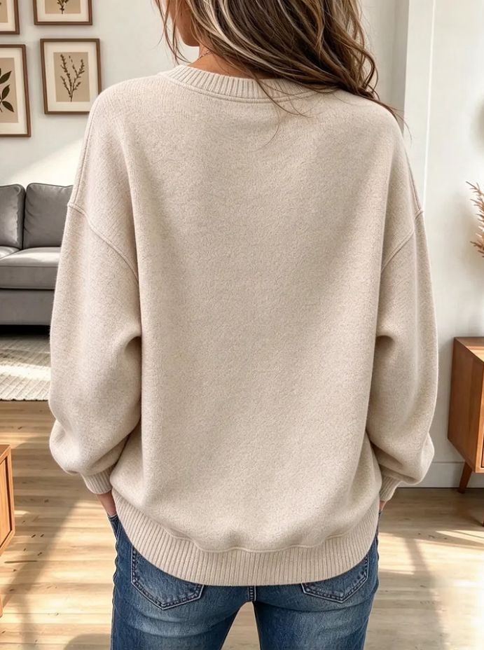 Vintage Christmas Tree Pattern Art Casual Stylish Long Sleeve Sweatshirt
