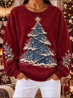 Vintage Casual Christmas Crew Neck Long Sleeve Sweatshirt