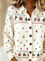 Vintage Regular Fit Casual Christmas Cardigan