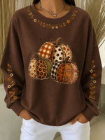 Women Floral Crew Neck Casual Spring/Fall Long Sleeve Sweatshirt