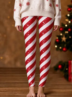 Women Christmas Casual All Season Printing Long Leggings