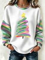 Casual Christmas Crew Neck Long Sleeve Sweatshirt