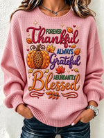Casual Text Letters Crew Neck Long Sleeve Sweatshirt