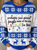 Casual Geometric Crew Neck Long Sleeve Sweatshirt