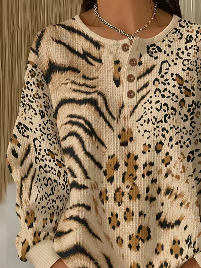 Casual Abstract Crew Neck Long Sleeve Sweatshirt