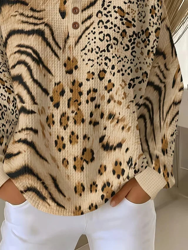 Casual Abstract Crew Neck Long Sleeve Sweatshirt