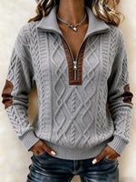 Casual Abstract Stand Collar Long Sleeve Sweatshirt