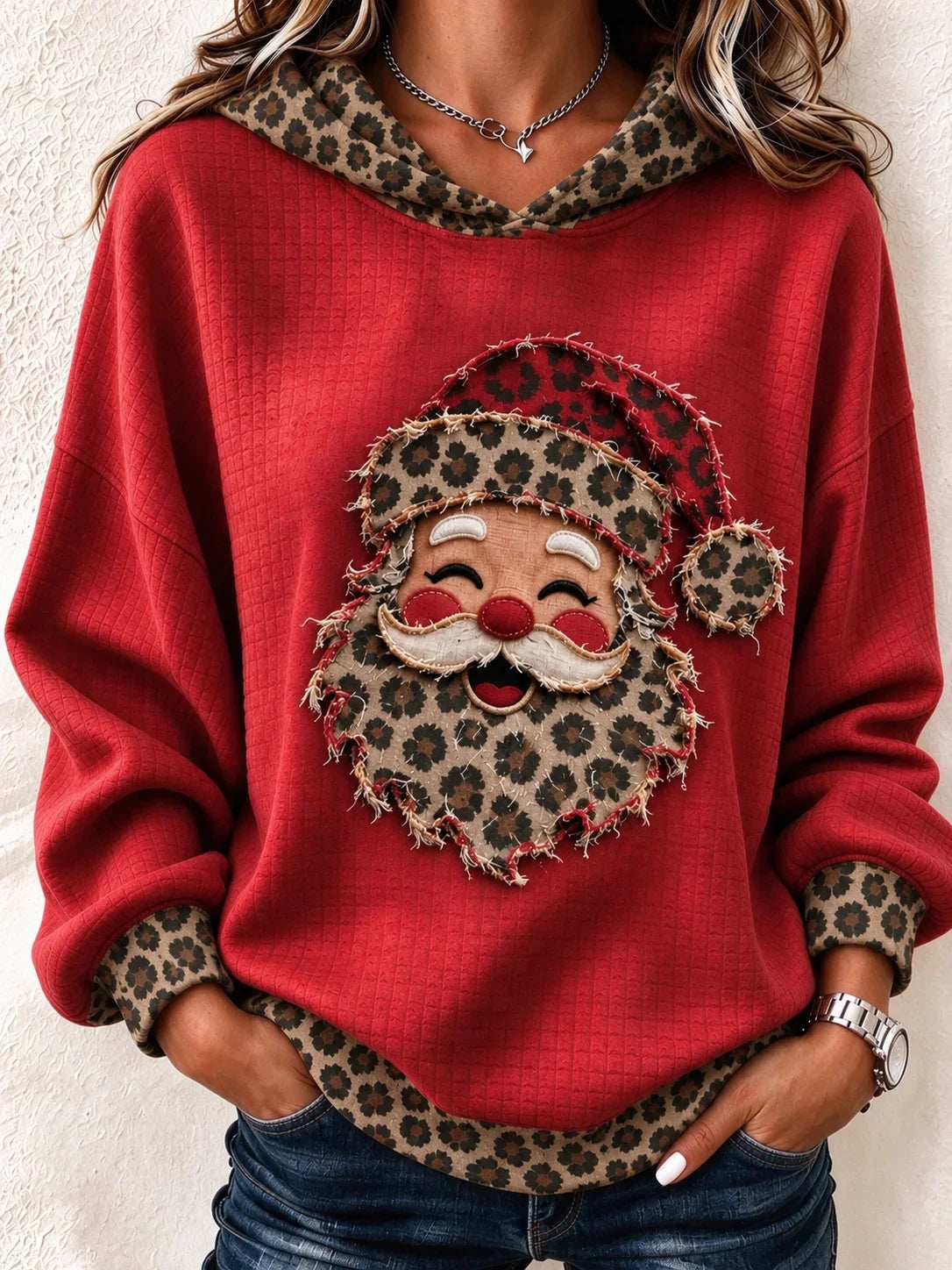 Casual Leopard Hoodie Daily Long Sleeve Hoodie