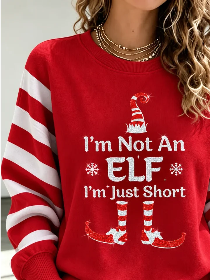 Vintage Striped Fun Crew Neck Long Sleeve Sweatshirt