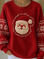 Casual Santa Claus Cheerful Crew Neck Long Sleeve Sweatshirt