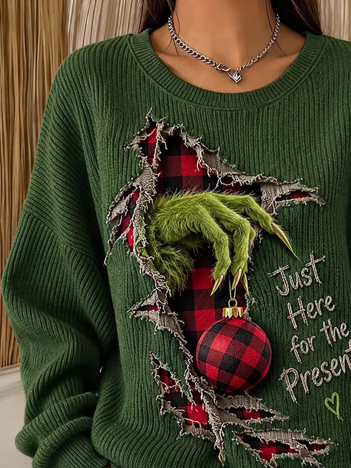 Casual Christmas Crew Neck Long Sleeve Sweatshirt