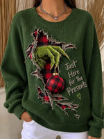 Casual Christmas Crew Neck Long Sleeve Sweatshirt