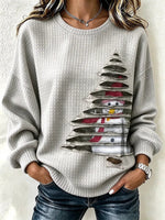 Vintage Christmas Snowman Crew Neck Long Sleeve Sweatshirt