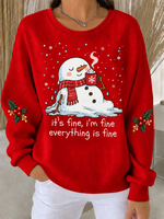 Casual Text Letters Crew Neck Long Sleeve Sweatshirt