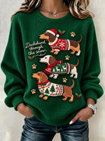 Casual Christmas Crew Neck Long Sleeve Sweatshirt