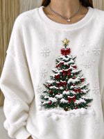 Casual 3D Christmas Crew Neck Long Sleeve Sweatshirt