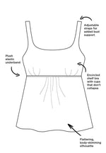 Floral Print Scoop Neck with Cargo Shorts Tankini Set