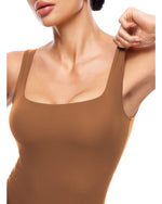 Women's Square Neck Sleeveless Thong Bodysuit
