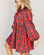 Women's Holiday Plaid Mini Dress