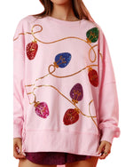 Women's Christmas Light Sequin Sweatshirt