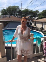 Women's Lace Bathing Suit Cover Up V-Neck Coverups