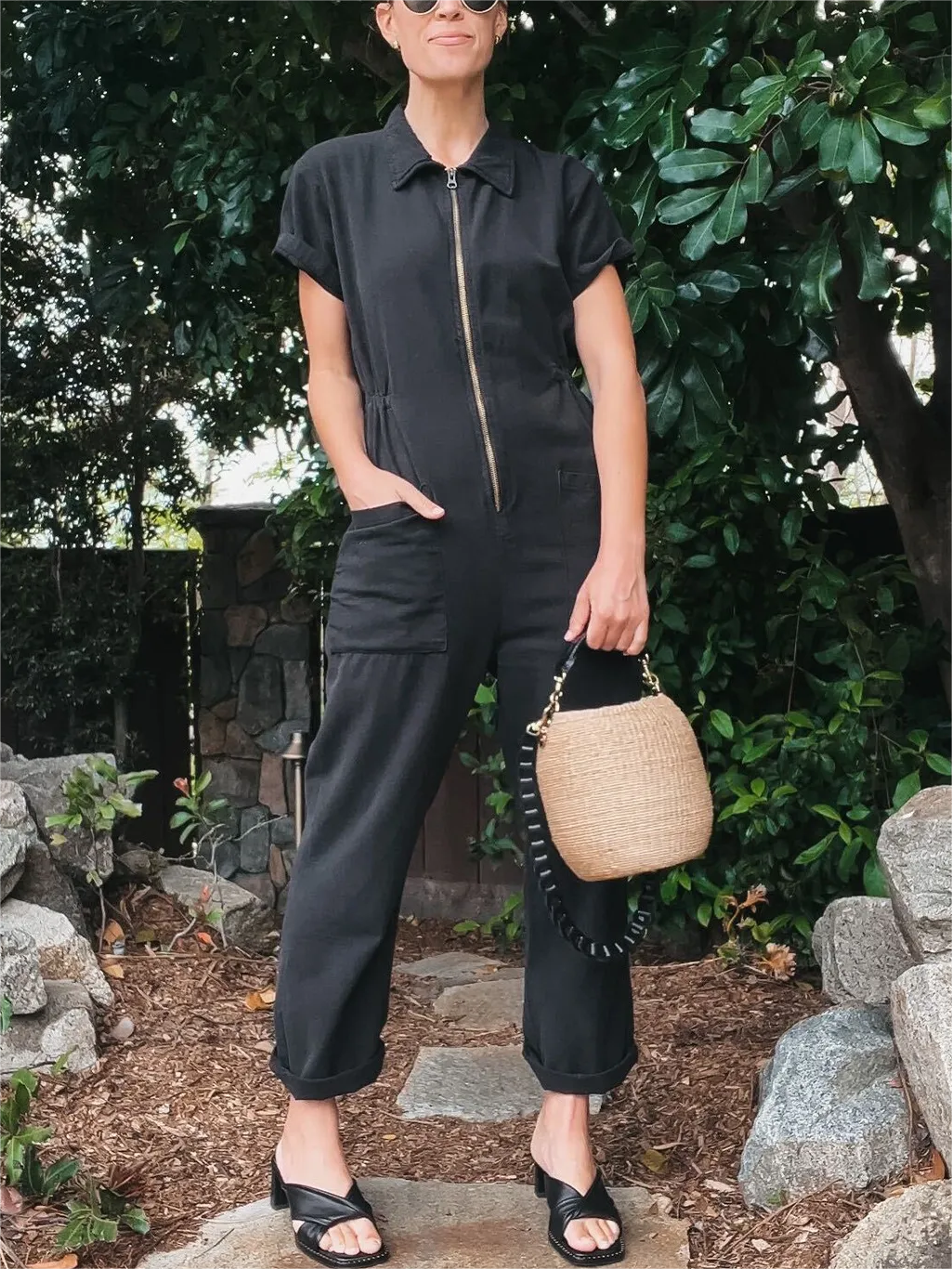 Cropped Utility Jumpsuit